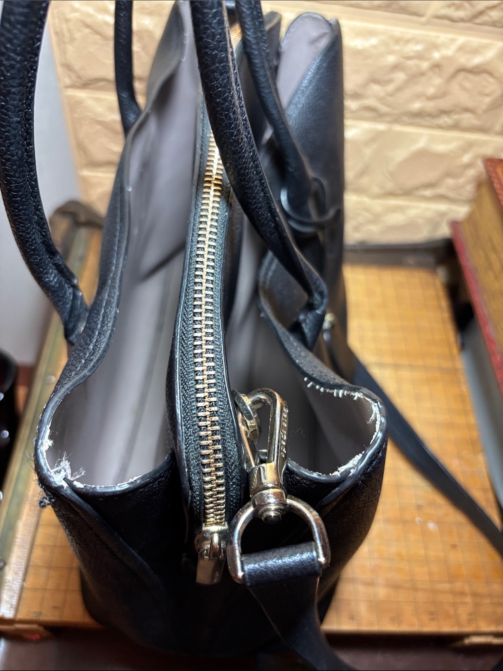 kate spade Black Pebble Leather Tote with Heart Charm - Picture 6 of 17